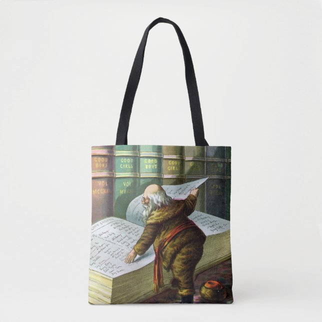 Weihnachten, Weihnachtsmann, Schöne Liste Tasche (Vorderseite)