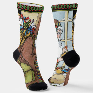 Weihnachten, Weihnachtsmann Spielzeug Schuhe Socken