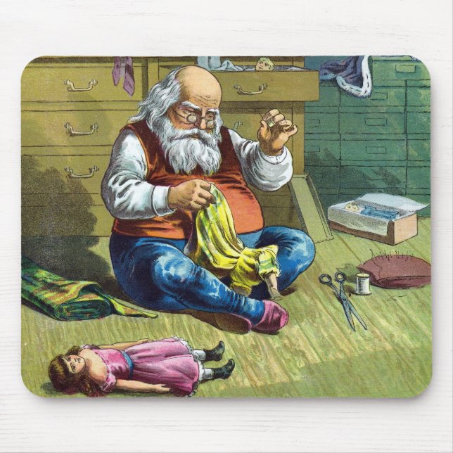Weihnachten, Weihnachtsmann Spielzeugpuppen machen Mousepad (Vorne)