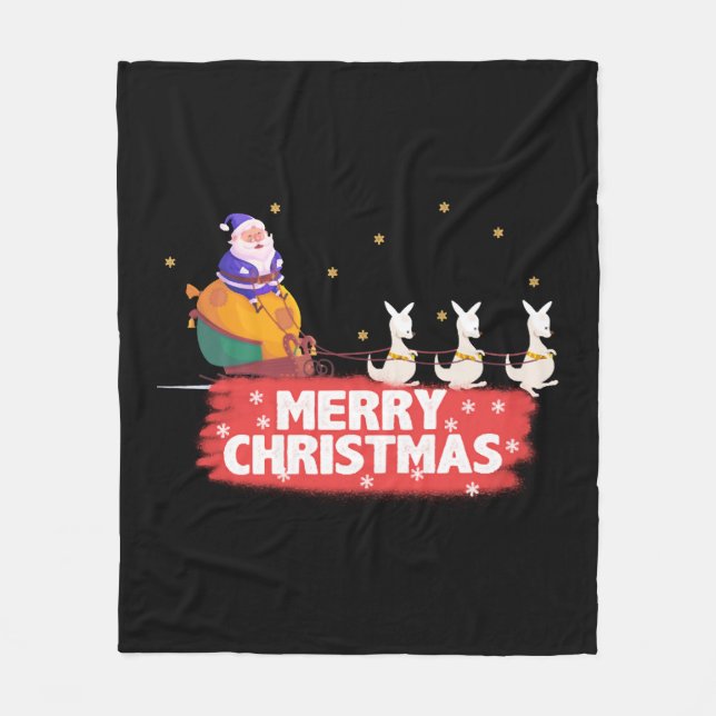 Weihnachten, Weihnachtsmann, Strand Fleecedecke (Vorderseite)