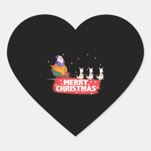 Weihnachten, Weihnachtsmann, Strand Herz-Aufkleber