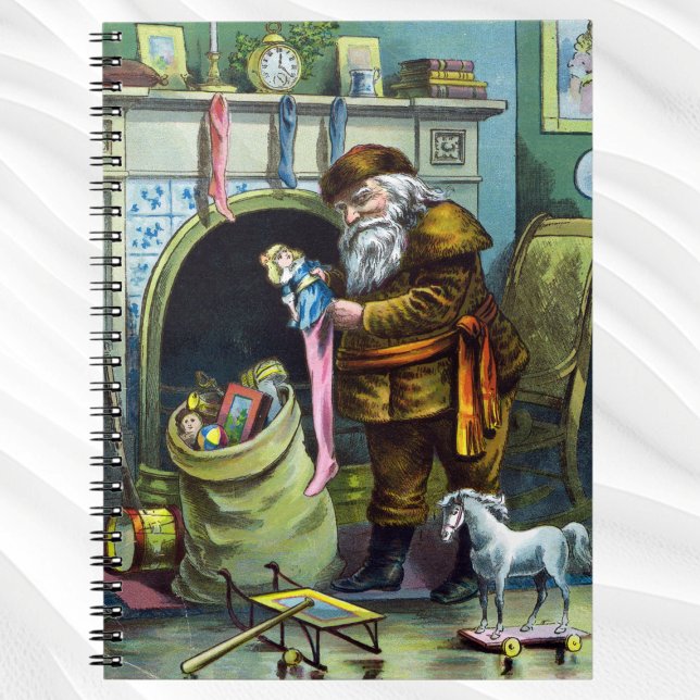 Weihnachten, Weihnachtsmann, Strümpfe mit Spielzeu Notizblock (Von Creator hochgeladen)