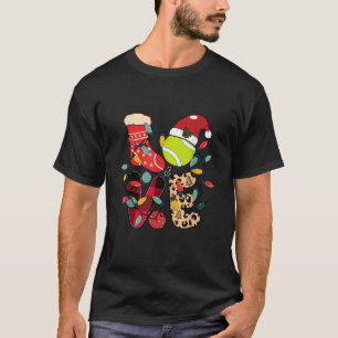 Weihnachten Weihnachtsmann Tennis Spiel Racket Hu T-Shirt