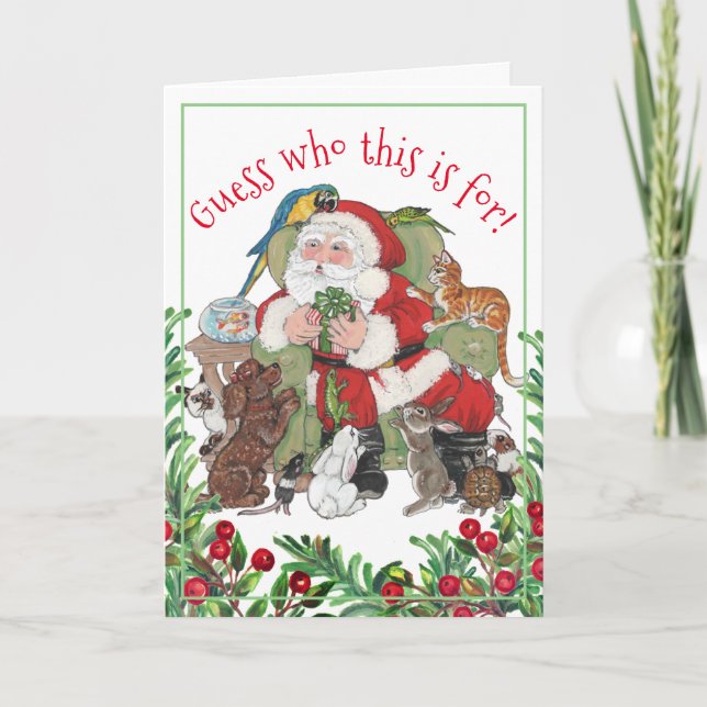 Weihnachten Weihnachtsmann Tiere Hunde Katze Bunny (Vorderseite)
