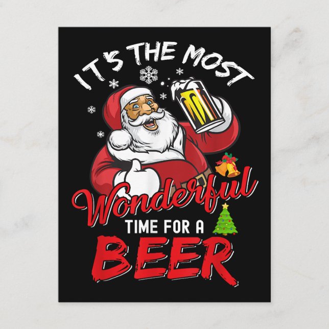 Weihnachten Weihnachtsmann trinken Bier Wonderfu Begleitkarte (Vorderseite)