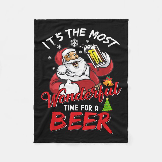 Weihnachten Weihnachtsmann trinken Bier Wonderfu Fleecedecke (Vorderseite)
