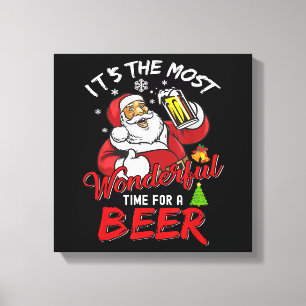 Weihnachten Weihnachtsmann trinken Bier Wonderfu Leinwanddruck