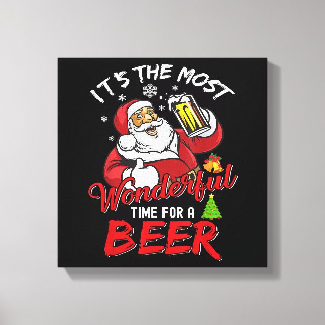 Weihnachten Weihnachtsmann trinken Bier Wonderfu Leinwanddruck (Vorderseite)