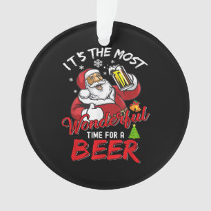 Weihnachten Weihnachtsmann trinken Bier Wonderfu Ornament