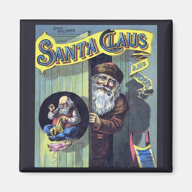 Weihnachten, Weihnachtsmann und sein Werk Magnet (Vorne)