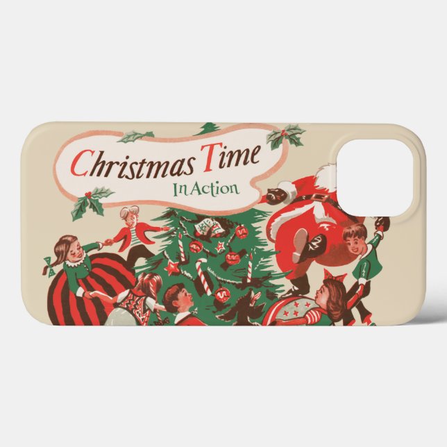Weihnachten Weihnachtsmann und Tanzkinder Case-Mate iPhone Hülle (Rückseite (Horizontal))