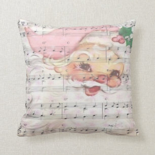 Weihnachten Weihnachtsmann - Vintage Notenmusik Kissen