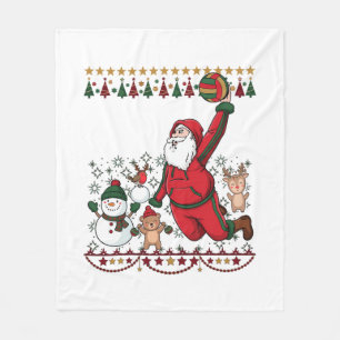 Weihnachten Weihnachtsmann Volleyball Schneemann R Fleecedecke