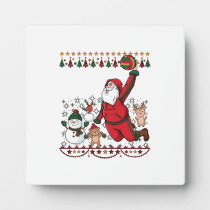Weihnachten Weihnachtsmann Volleyball Schneemann R Fotoplatte