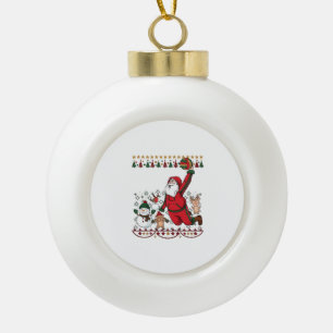 Weihnachten Weihnachtsmann Volleyball Schneemann R Keramik Kugel-Ornament