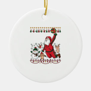 Weihnachten Weihnachtsmann Volleyball Schneemann R Keramik Ornament