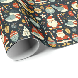Weihnachten Weihnachtsmänner Rumänische Flaggenfar Geschenkpapier