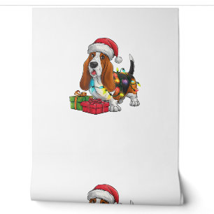 Weihnachten Weihnachtsmannmütze Basset Hund Weihna Tapete