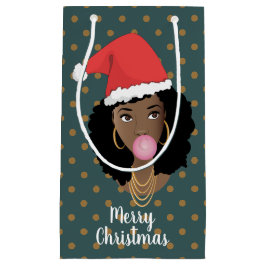 Weihnachten Weihnachtsmannmütze, Schwarze Frau, Ka Kleine Geschenktüte