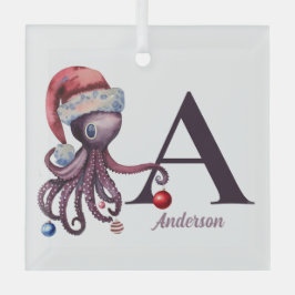 Weihnachten-Weihnachtsmarkt-Monogramm-Name Ornament Aus Glas