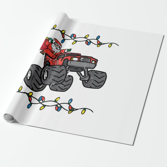 Weihnachten Weihnachtsmonster Lkw Jungen Kinder Kl Geschenkpapier (Ungerollt)