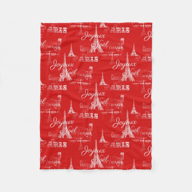 Weihnachten-Weihnachtsrote Fleece-Decke Paris Fleecedecke (Vorderseite)