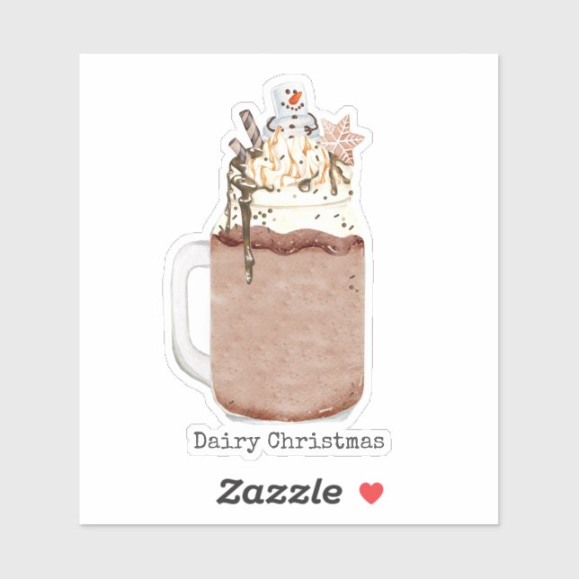 Weihnachten Weihnachtsschokolade Milkshake Aufkleber (Blatt)