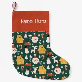 Weihnachten Weihnachtswerkstatt Retro Grün Kleiner Weihnachtsstrumpf