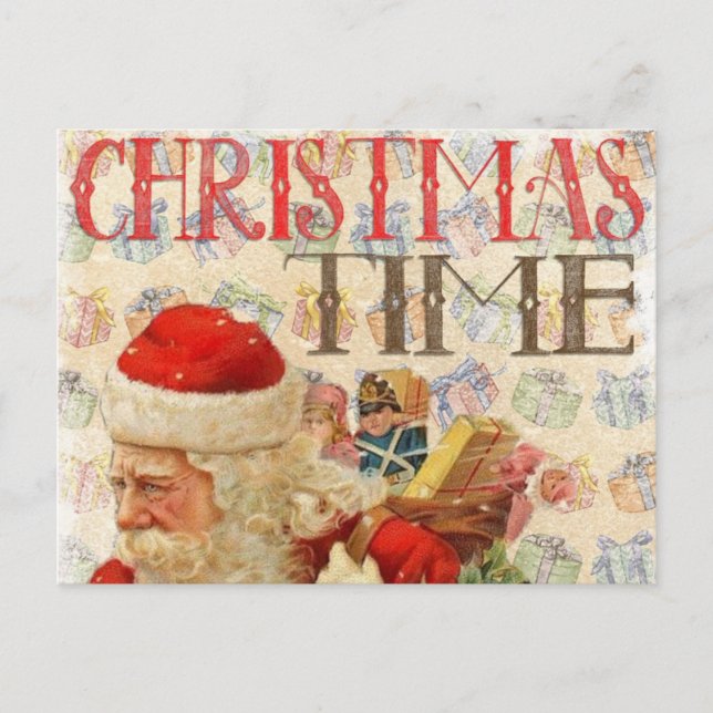 Weihnachten Weihnachtszeit Antiker Weihnachtsmann  Postkarte (Vorderseite)