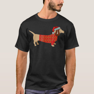 Weihnachten Weiner Daschund Doie in Hundekleid T-Shirt