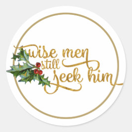 Weihnachten Weisen immer noch suchen ihn Runder Aufkleber
