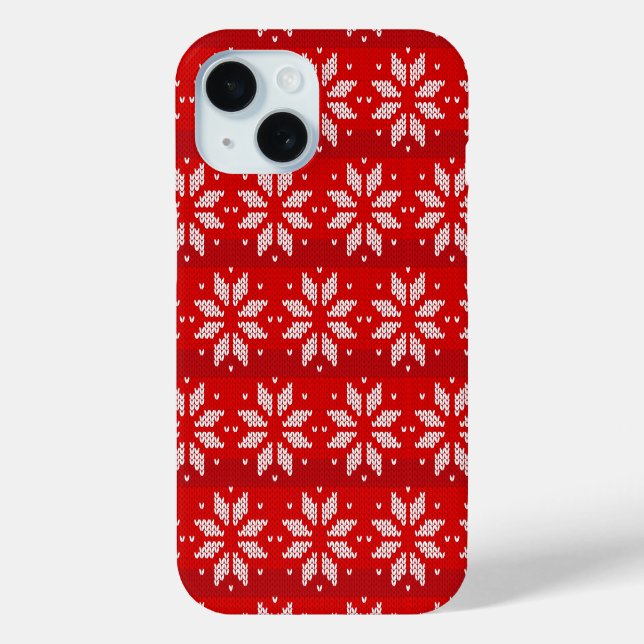 Weihnachten - Weißer Winter Strick Snowflakes Case-Mate iPhone Hülle (Rückseite)