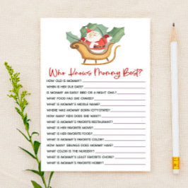 Weihnachten Wer Mommy Baby Shower Game kennt Briefpapier