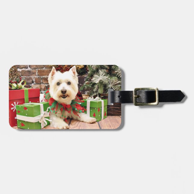 Weihnachten - Westhochland Terrier - Abby Gepäckanhänger (Vorderseite horizontal)