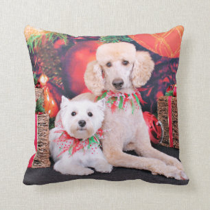 Weihnachten - Westie JoHannah - Pudel Winston Kissen