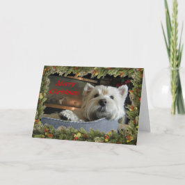 Weihnachten Westie mit Girlanden-Foto-Gruß-Karte