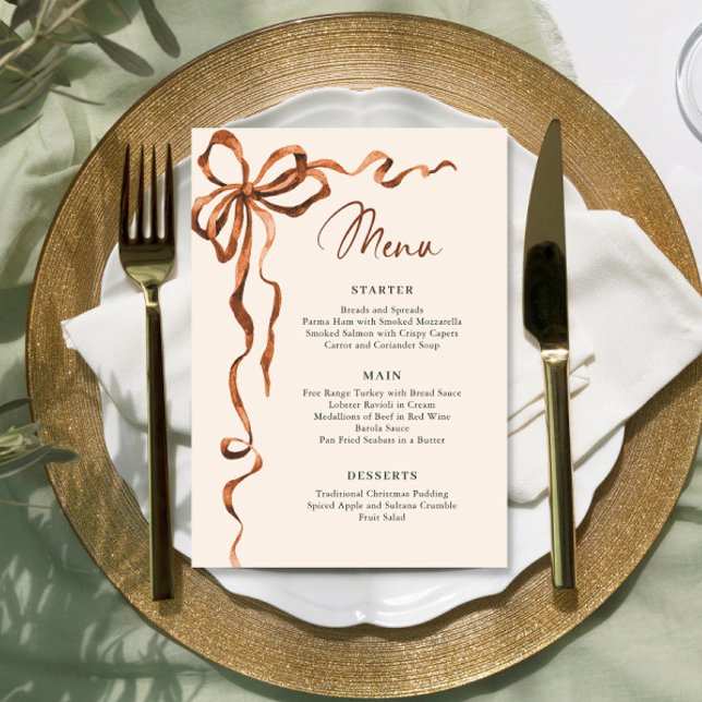 Weihnachten Whimsical Funky Boho-Bogen Dinnerparty Menükarte (Von Creator hochgeladen)