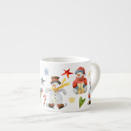 Weihnachten Whimsischer Schneemann Winter Niedlich Espressotasse