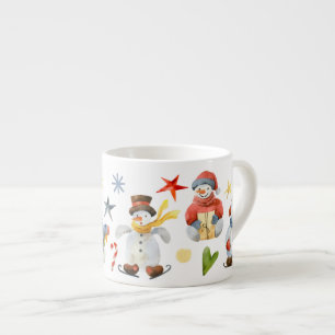 Weihnachten Whimsischer Schneemann Winter Niedlich Espressotasse
