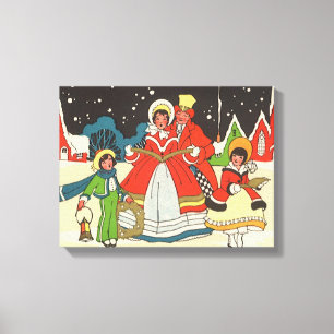Weihnachten wie früher, eine Familie singt Weihnac Leinwanddruck