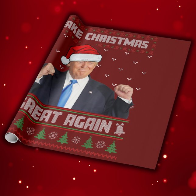 Weihnachten wieder großartig Donald Trump Xmas Fun Geschenkpapier (Von Creator hochgeladen)