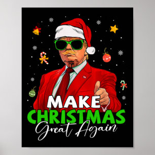 Weihnachten wieder großartig Funny Santa Trump Chr Poster