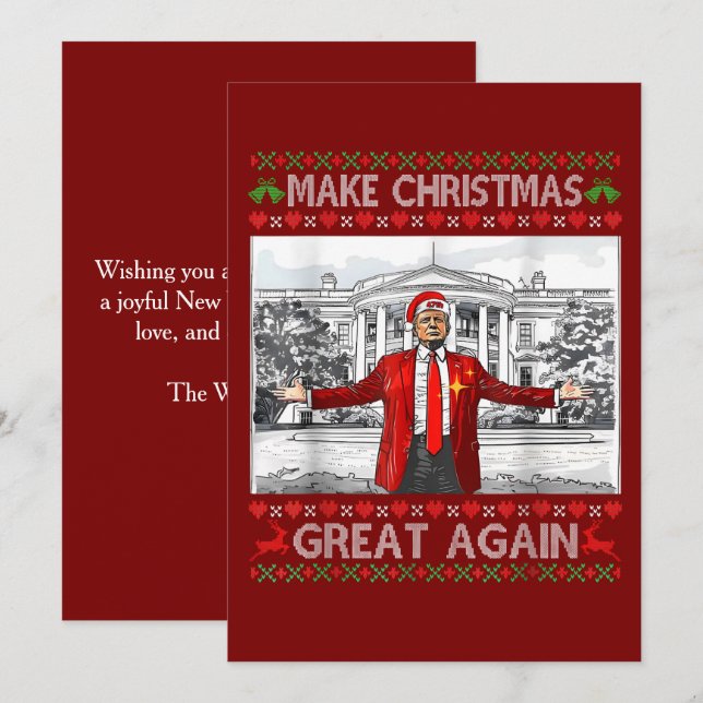 Weihnachten wieder großartig Funny Trump hässlich  (Vorne/Hinten)