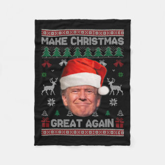 Weihnachten wieder großartig Funny Trump hässlich Fleecedecke