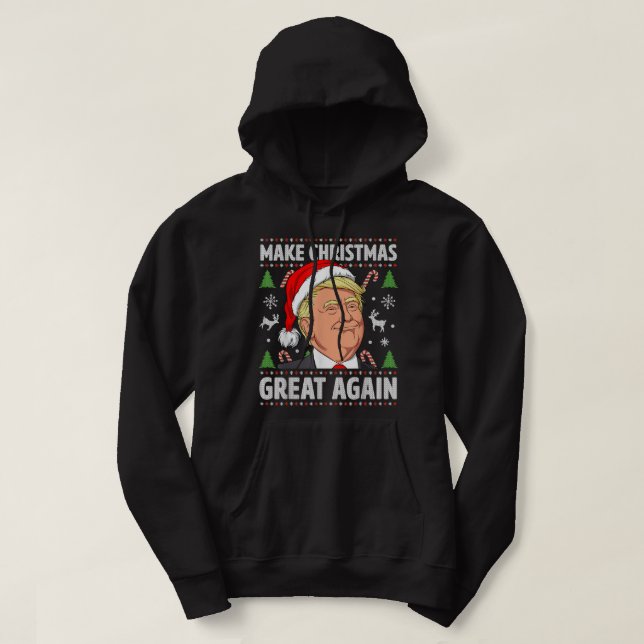 Weihnachten wieder großartig Funny Trump Ugly Chri Hoodie (Design vorne)