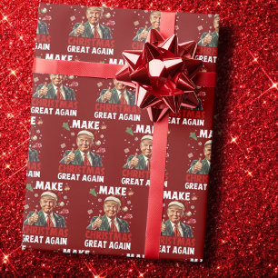 Weihnachten wieder großartig machen   Funny Santa  Geschenkpapier