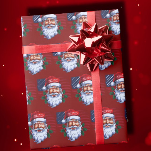 Weihnachten wieder großartig Trump Maga Geschenkpapier (Von Creator hochgeladen)