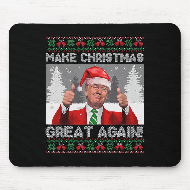 Weihnachten wieder großartig Trump Pajamas Ugl Mousepad (Vorne)