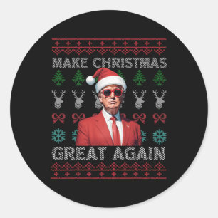 Weihnachten wieder großartig Trump Weihnachten Fun Runder Aufkleber