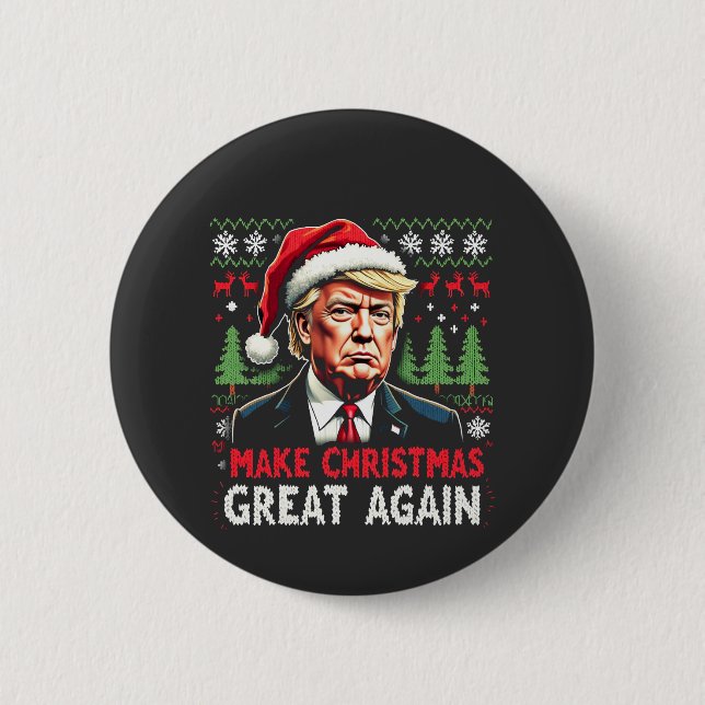Weihnachten wieder großartig Weihnachten schwitzen Button (Vorderseite)